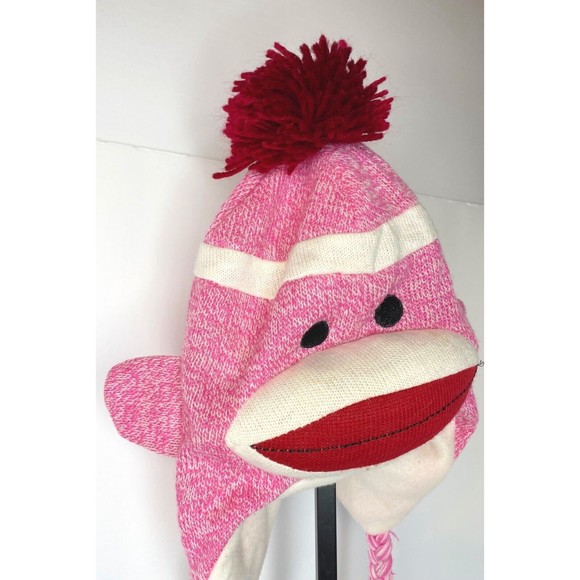 Original Sock Monkey Hat Pink Ages 3 and Up Plushland - Picture 4 of 16